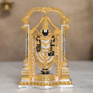 Lord Tirupati Balaji Venkateswara 24 Karat Gold Silver Plated Idol