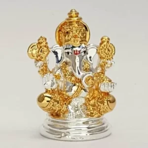 gold and silver plated ganesh murti